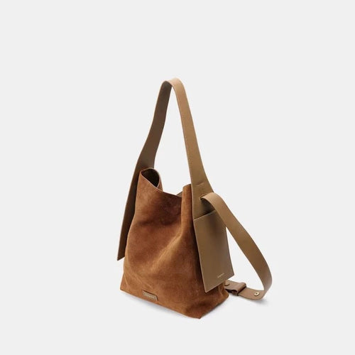 Suede Ear-Hanging Tote Bag|Color:Brown
