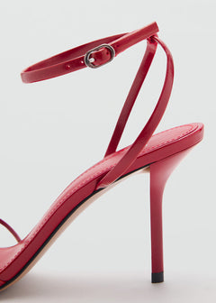 Thin Strap Buckle High Heel Sandals|Color:Red