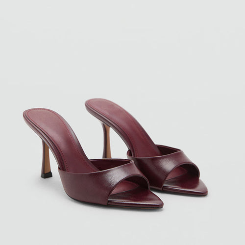 Patent Leather High-Heeled Sandals|Color:Red