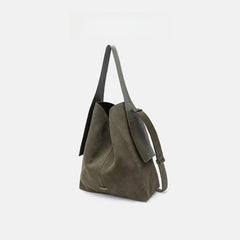 Suede Ear-Hanging Tote Bag|Color:Green