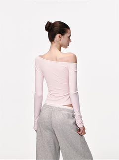 Slim Fit Long Sleeve Knit Top|Color:Pink