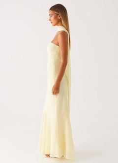 Floral Strapless Scarf Maxi Dress Fonley|Color:Yellow