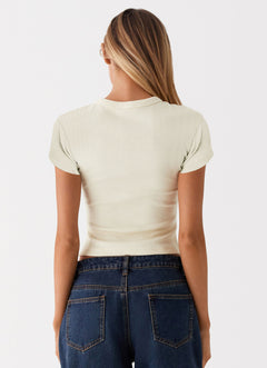 Button Front Short Sleeve Knit Cardigan|Color:Yellow