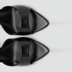 Patent Leather High-Heeled Sandals|Color:Black