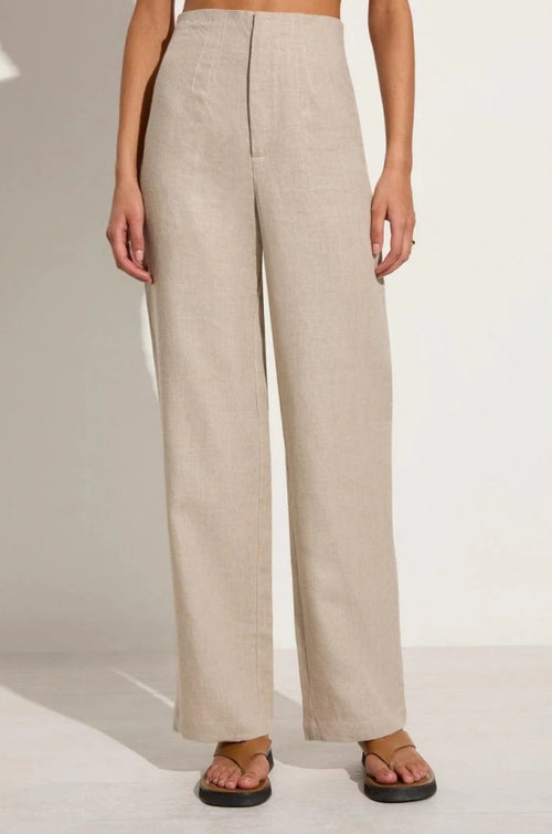 Square Collar Cotton Vest & Pants Set|Color:Beige