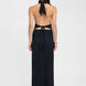 Ruched Plunge Halter Maxi Dress Fonley