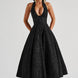 Jacquard Halter Midi Dress Fonley