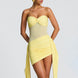 Sheer Panel Ruched Mini Dress Fonley