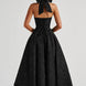 Jacquard Halter Midi Dress Fonley