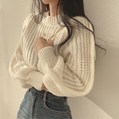 Sleeveless Dropped-Shoulder Wool Blend Sweater Vest|Color:White