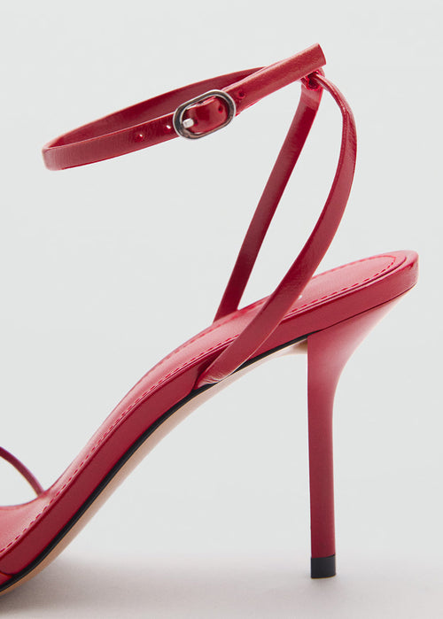 Thin Strap Buckle High Heel Sandals|Color:Red