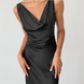 Cowl Neck Satin Maxi Dress Fonley