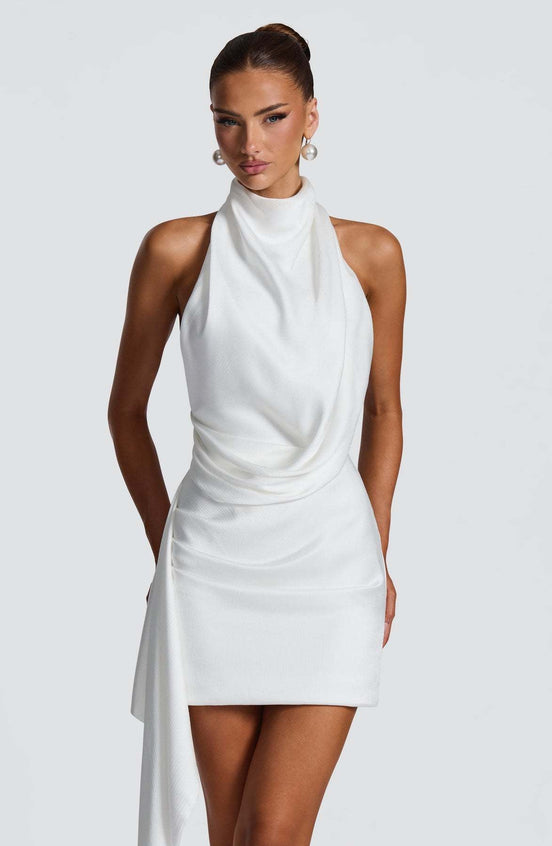 Draped Halter Mini Dress Fonley