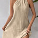 Textured Halter A-Line Mini Dress Fonley