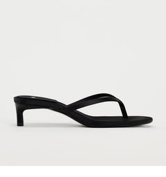 Thin Strap Stiletto Flip Flop Sandals|Color:Black