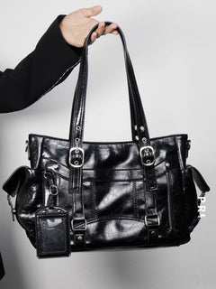 Sweet and Cool Style Large-Capacity Tote Bag|Color:Black