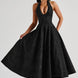 Jacquard Halter Midi Dress Fonley