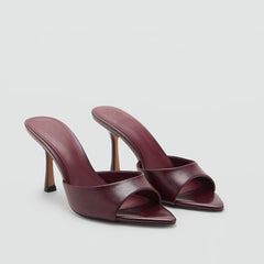 Patent Leather High-Heeled Sandals|Color:Red
