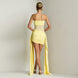 Sheer Panel Ruched Mini Dress Fonley