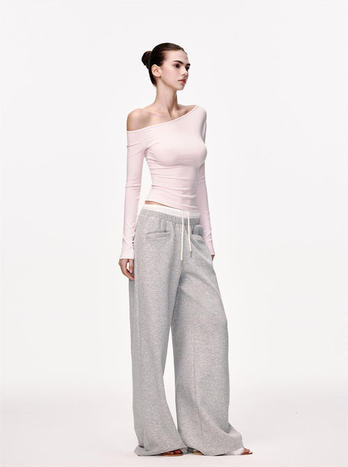 Slim Fit Long Sleeve Knit Top|Color:Pink