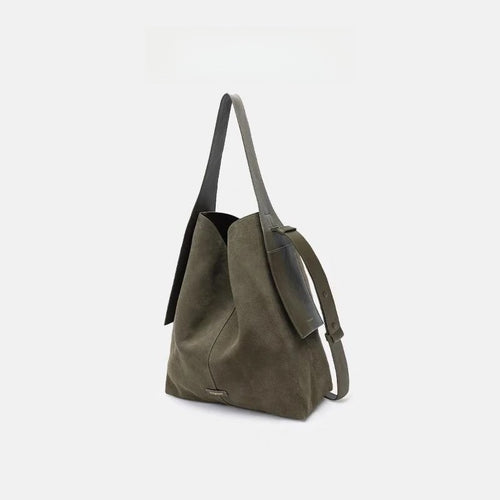Suede Ear-Hanging Tote Bag|Color:Green
