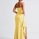 Strapless Bandeau Thigh-Split Maxi Gown Fonley