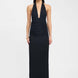 Ruched Plunge Halter Maxi Dress Fonley