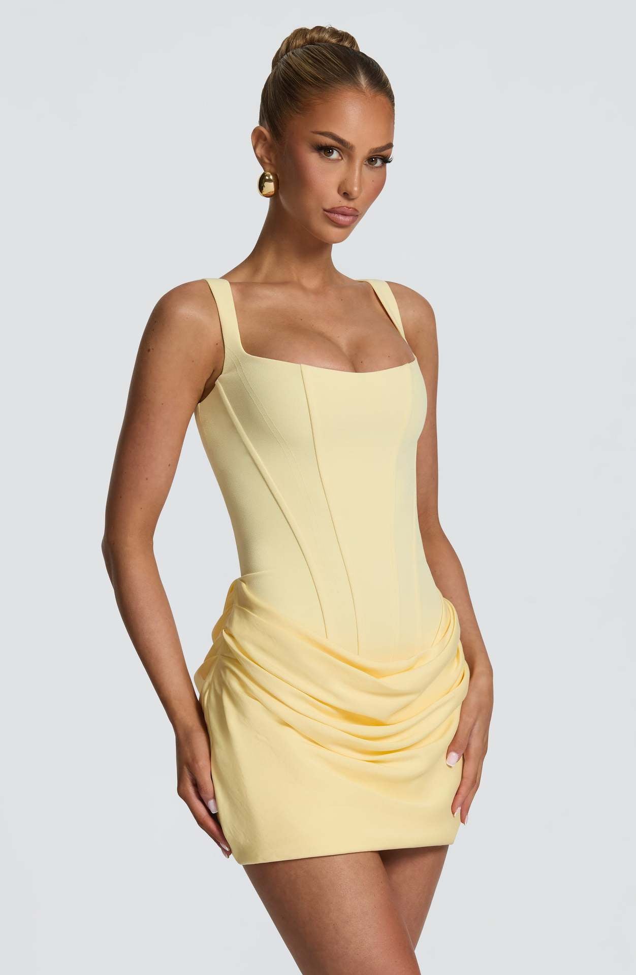 Corset Bodice Ruched Mini Dress Fonley