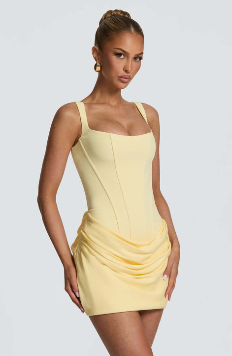 Corset Bodice Ruched Mini Dress Fonley
