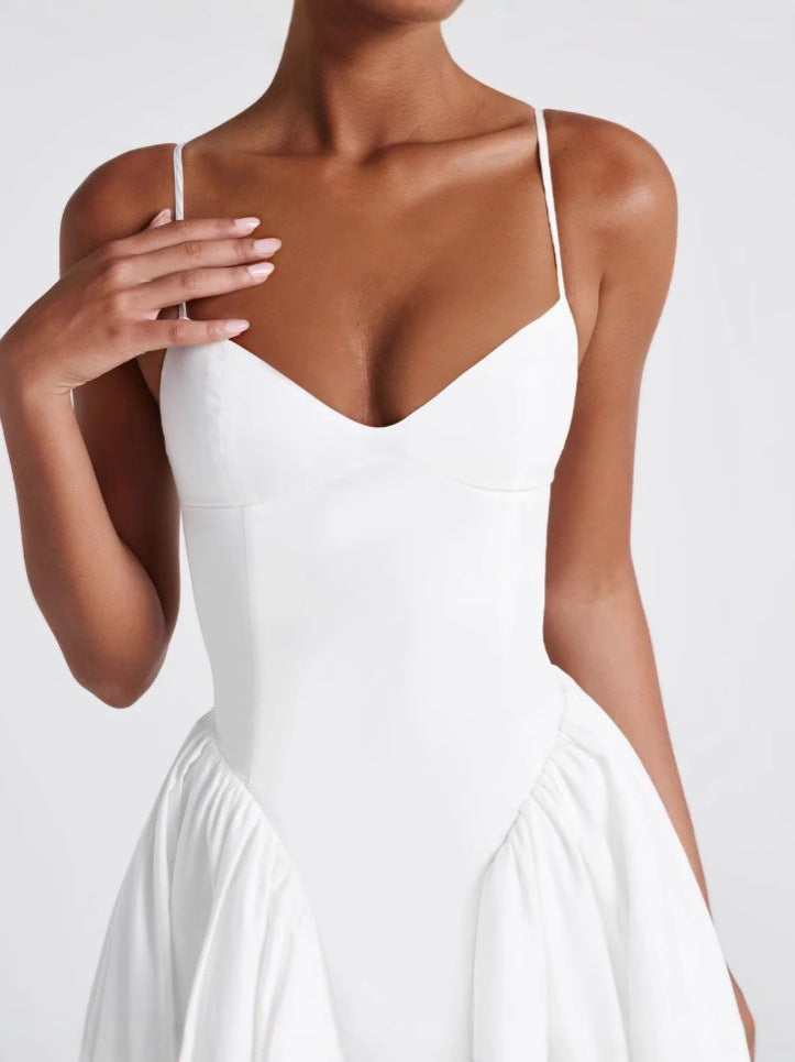 V-Neck Drop-Waist Midi Dress Fonley