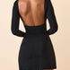 Ruched Plunge Bodycon Mini Dress Fonley