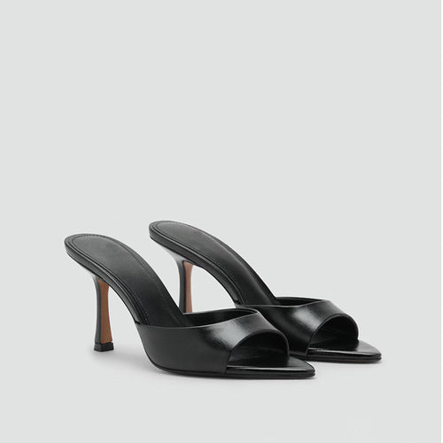 Patent Leather High-Heeled Sandals|Color:Black