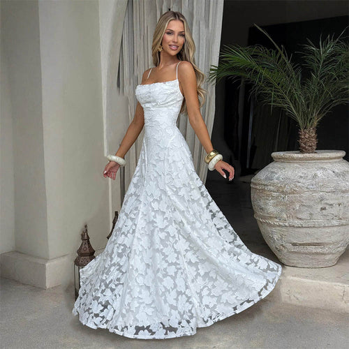 Floral Devoré Cowl Neck Maxi Dress|Color:White