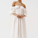 Off-The-Shoulder Smocked Linen Maxi Dress Fonley