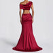 Off-Shoulder Satin Maxi Two-Piece Set Fonley