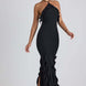 Ruffle Halter Mermaid Maxi Dress Fonley