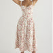 Floral Print Corset Midi Dress Fonley