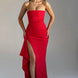 Strapless Bandeau Thigh-Split Maxi Gown Fonley