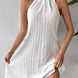Textured Halter A-Line Mini Dress Fonley
