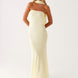 Floral Strapless Scarf Maxi Dress Fonley