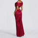 Off-Shoulder Satin Maxi Two-Piece Set Fonley