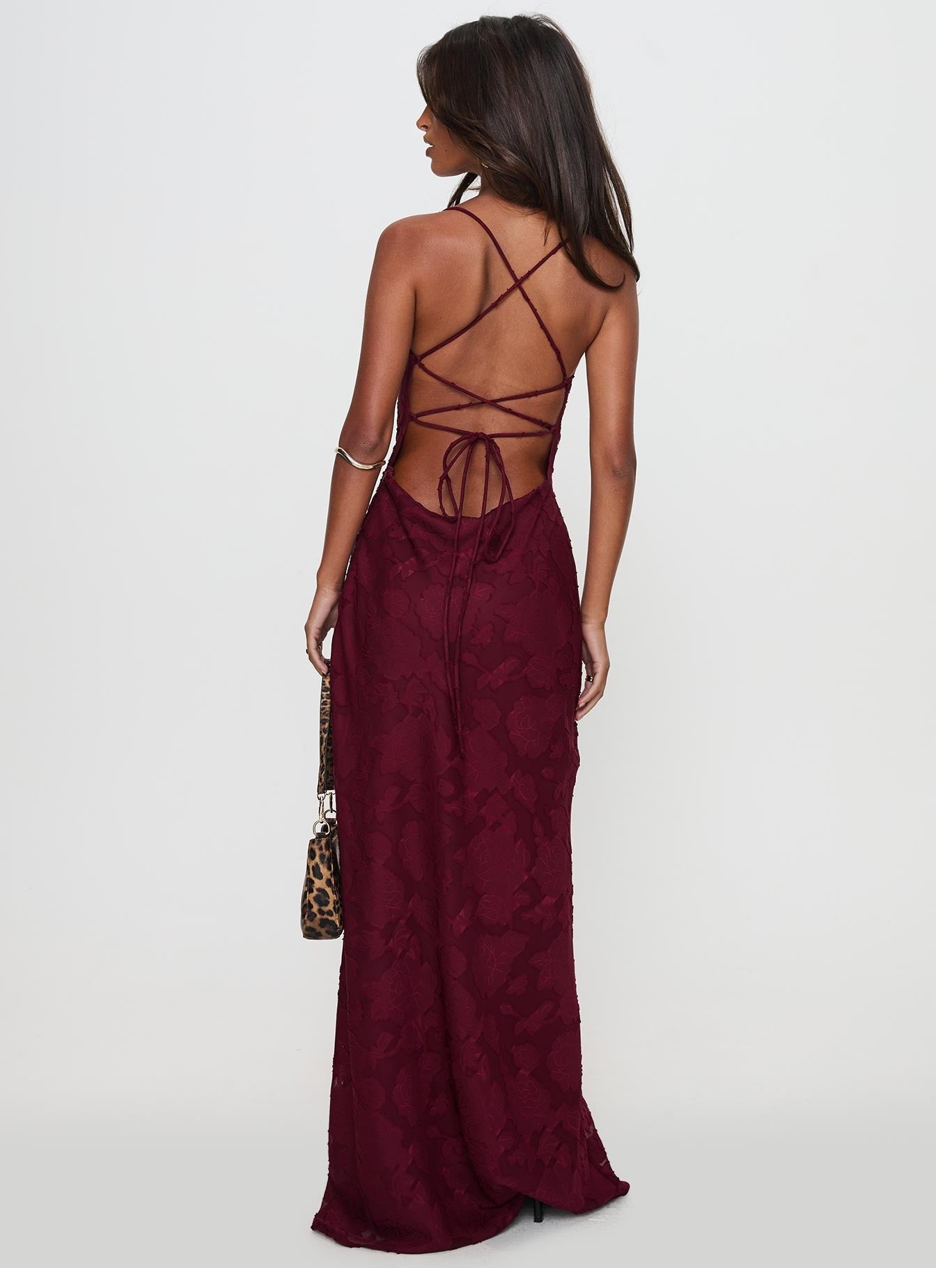 Floral Devoré Cowl Neck Maxi Dress Fonley