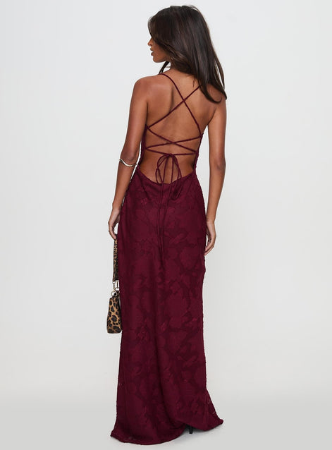 Floral Devoré Cowl Neck Maxi Dress Fonley