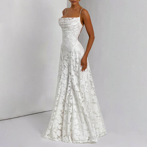 Floral Devoré Cowl Neck Maxi Dress Fonley