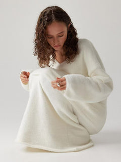 Knitted Sweater Set|Color:White