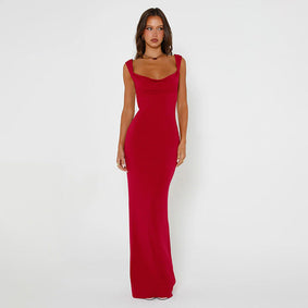 Cowl Neck Bodycon Maxi Dress Fonley