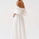 Off-The-Shoulder Smocked Linen Maxi Dress Fonley