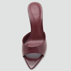 Patent Leather High-Heeled Sandals|Color:Red