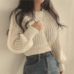 Sleeveless Dropped-Shoulder Wool Blend Sweater Vest|Color:White