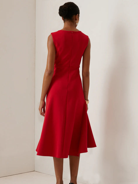 Sleeveless Knotted Side Midi Dress Fonley